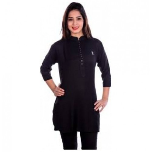 SOLID WOMEN'S KURTI (BLACK)